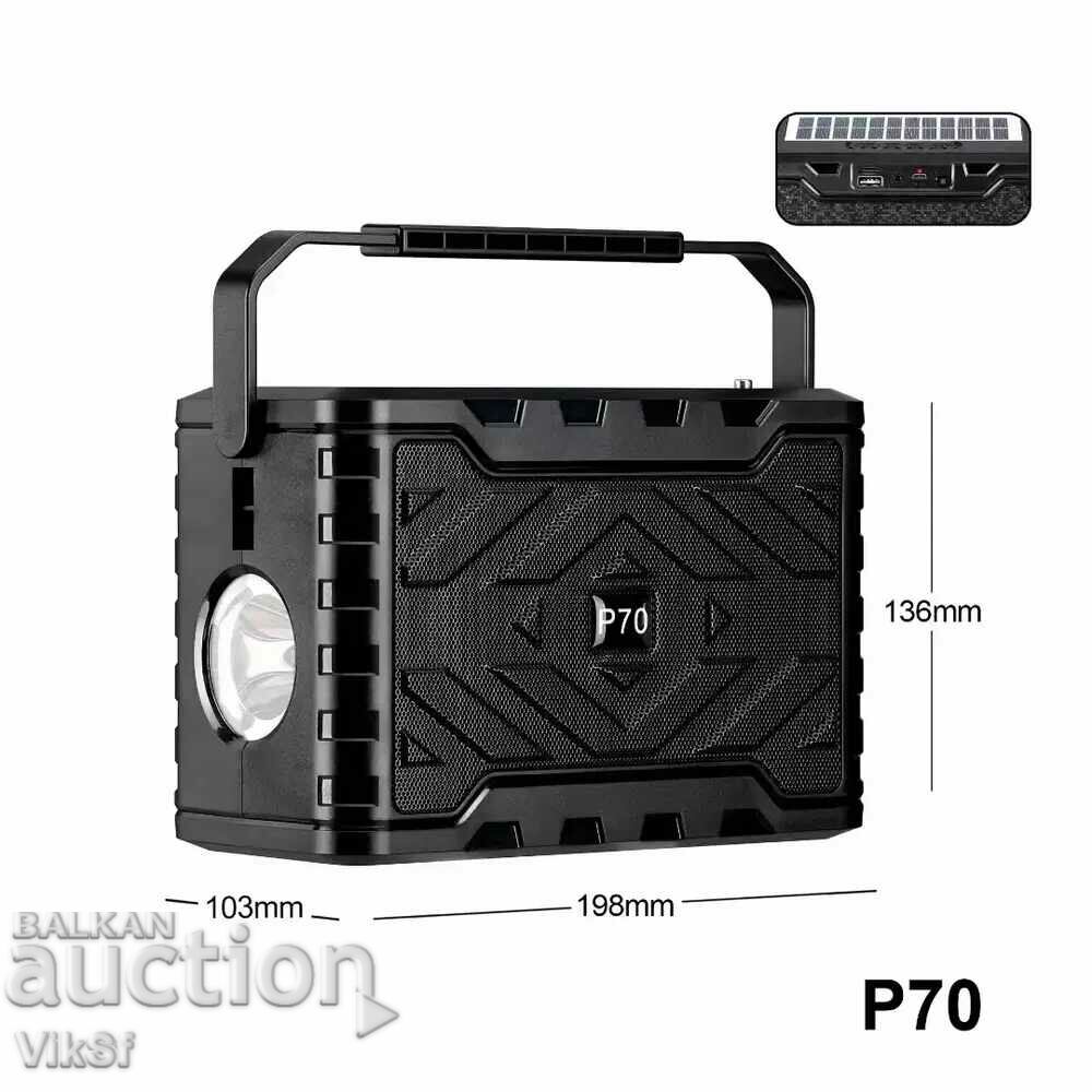 Delivery of Radio/speaker/ P70 with bluetooth, lantern and solar panel
