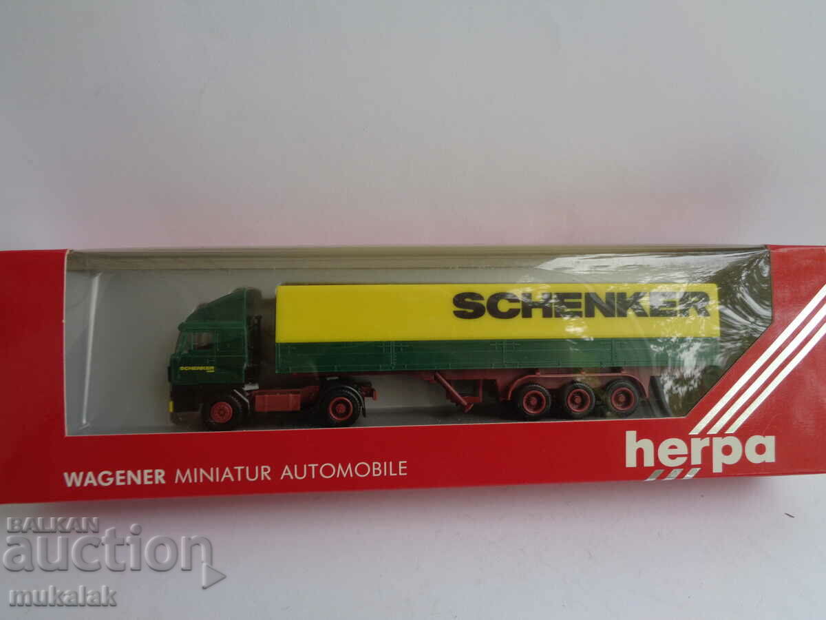 HERPA H0 1/87 CAMION REMORCĂ JUCĂRIE MODEL DAF