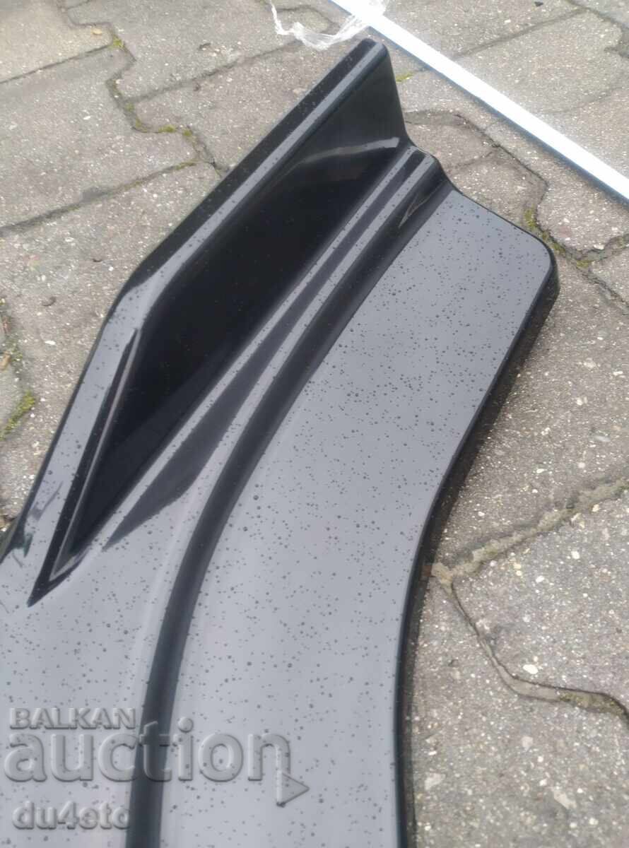 Преден лип спойлер универсален 3 части ЧЕРЕН – нож за броня, - 5
