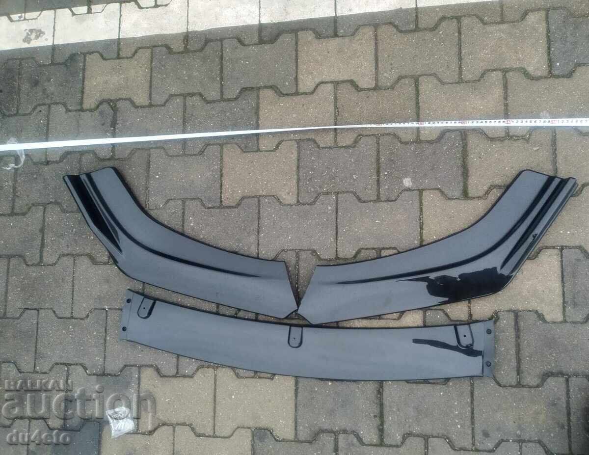 Преден лип спойлер универсален 3 части ЧЕРЕН – нож за броня, - 6