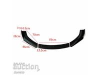 Front spoiler, universal lip spoiler blade for bumper BLACK