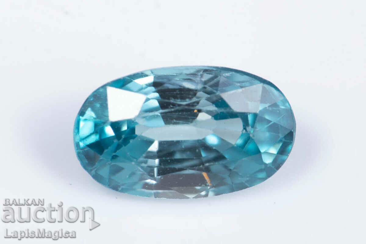 Blue natural zircon 2.07ct oval cut