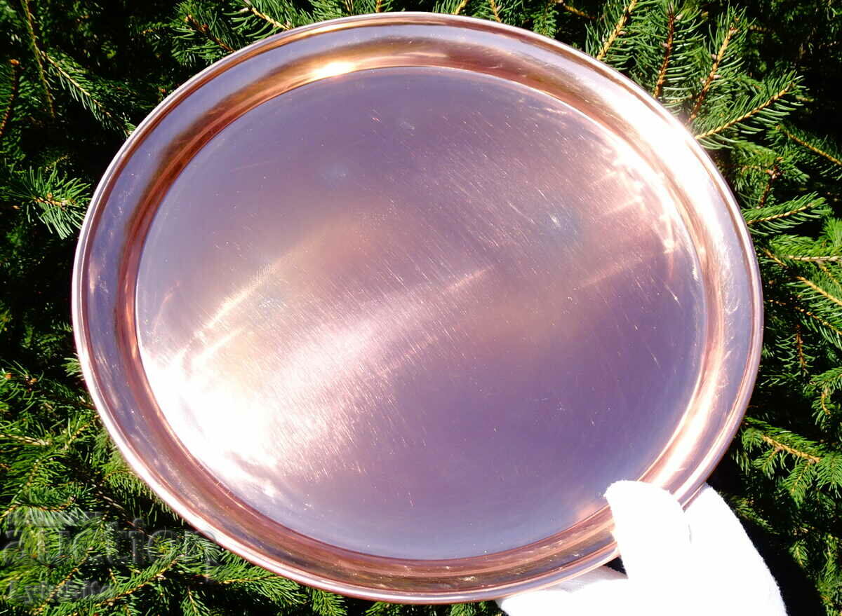 Copper tray, copper tray 30 cm.