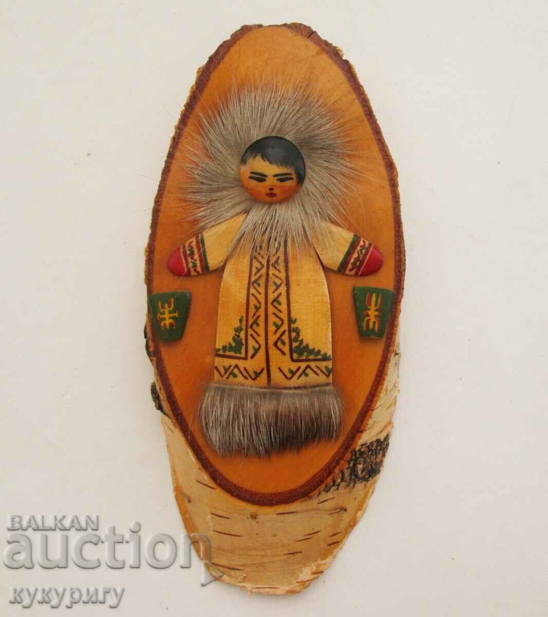 Old Russian USSR wall decoration Eskimo handmade