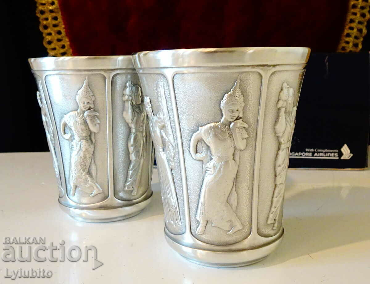 Two pewter wine goblets with beautiful dancers - 5 Two pewter wine goblets with beautiful dancers - 5