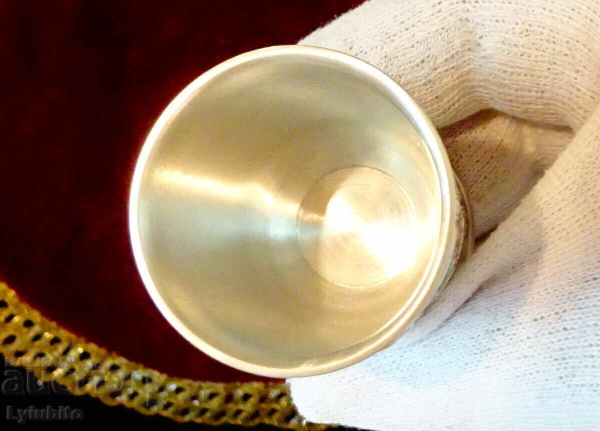 Pewter rakia cup with beautiful rural scenes - 6 Pewter rakia cup with beautiful rural scenes - 6