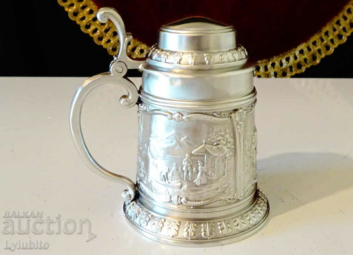 Pewter mug with beautiful rural paintings - 5 Pewter mug with beautiful rural paintings - 5