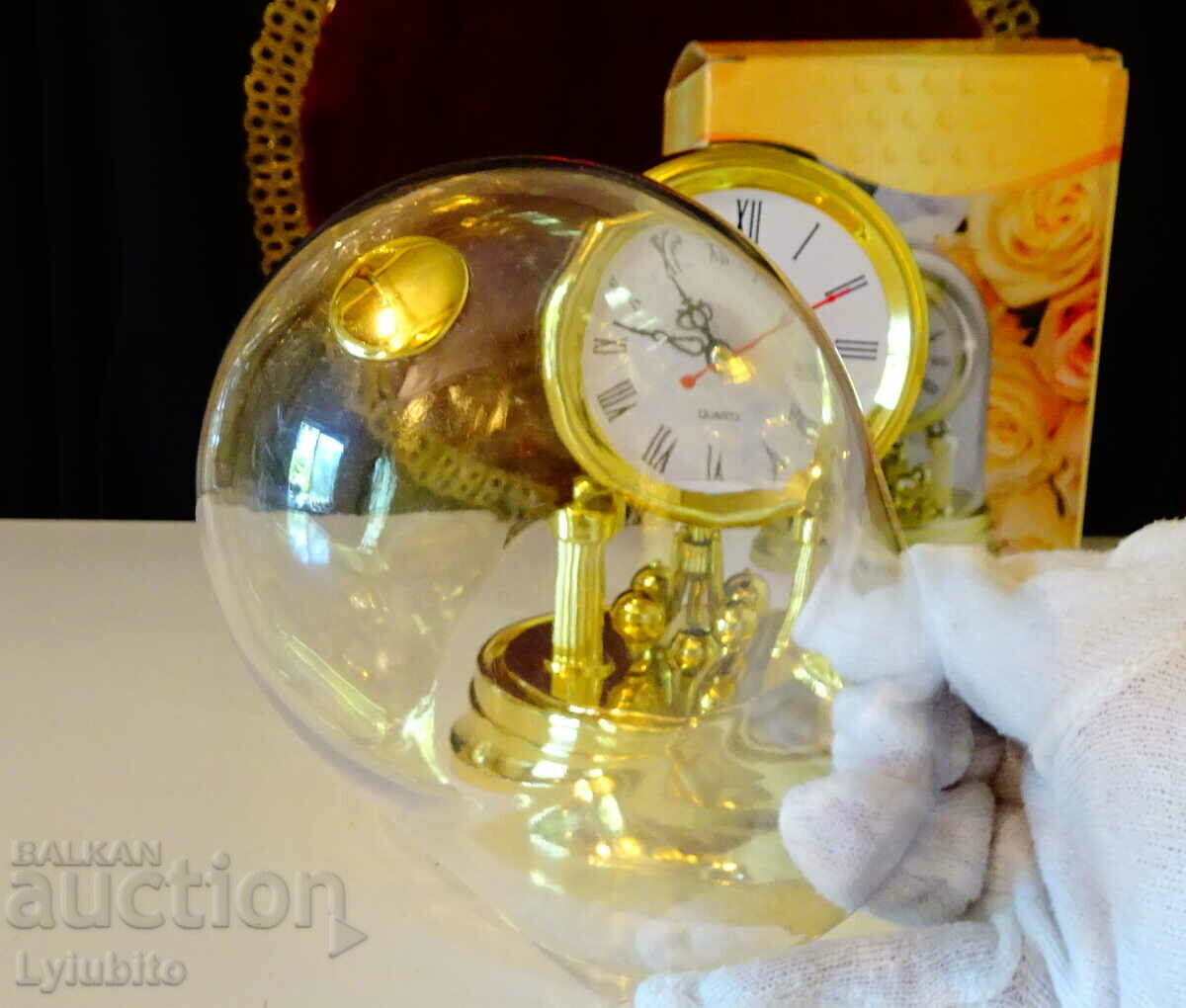 New German desk clock with dome, box. with price 59.00 BGN | € 30.17 New German desk clock with dome, box. with price 59.00 BGN | € 30.17