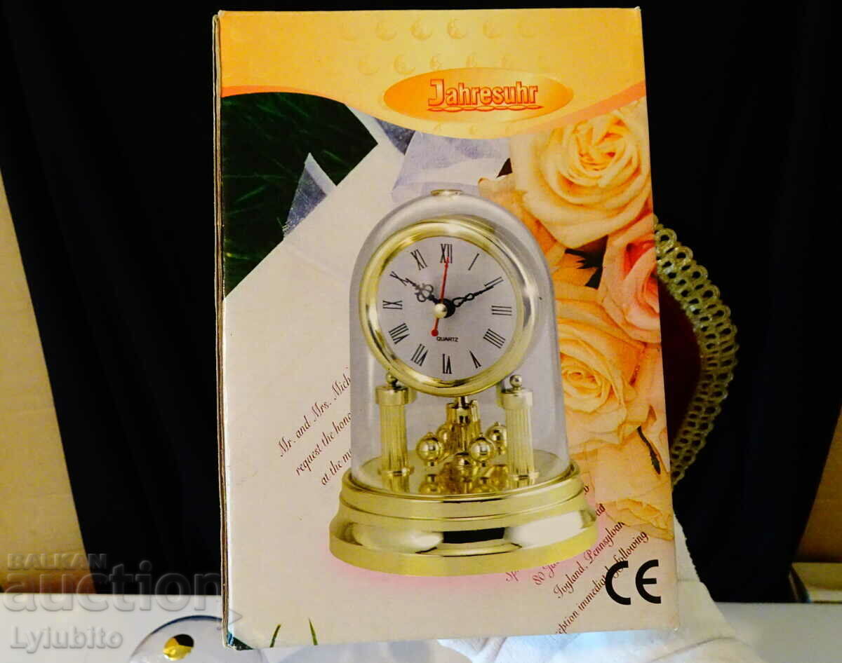 New German desk clock with dome, box. - 7 New German desk clock with dome, box. - 7