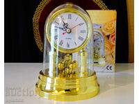 New German desk clock with dome, box.