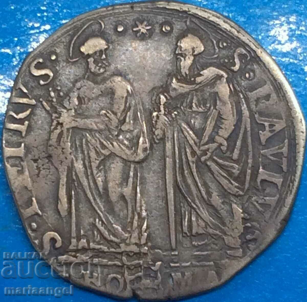 Vatican Teston 1607 Paul al V-lea - Sf. Petru si Paul argint 30mm