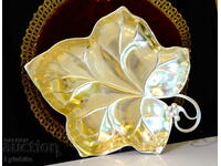 Brass fruit bowl vine leaf WMF, Secession.