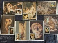 LOT-13-Old cards-Hungary (Art with stamps)-7 pcs