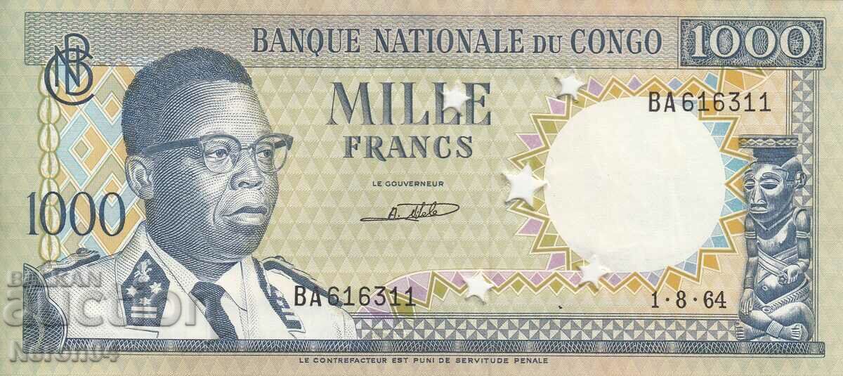 1000 francs 1964, Congo