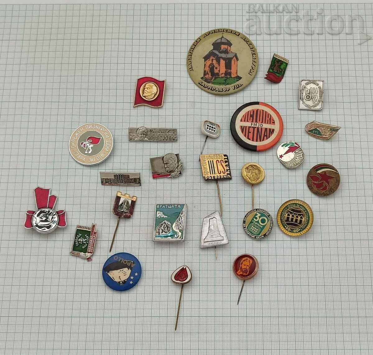 MISCELLANEOUS BADGES LOT OF 25 PCS