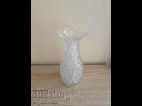 Heavy Frosted Crystal Glass Vase!