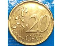 20 евро цента 2002 Ирландия UNC PROOF месинг