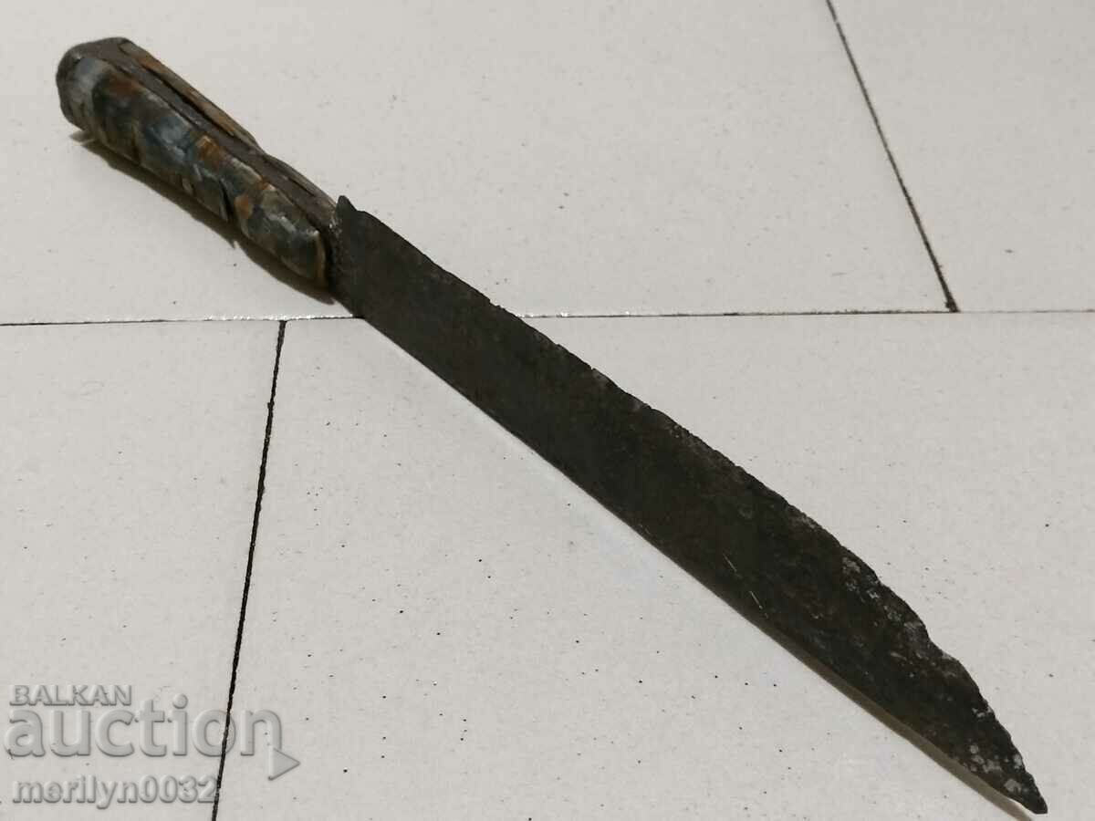 Auction  Shepherd's knife without a handle with buffalo horn scabbard