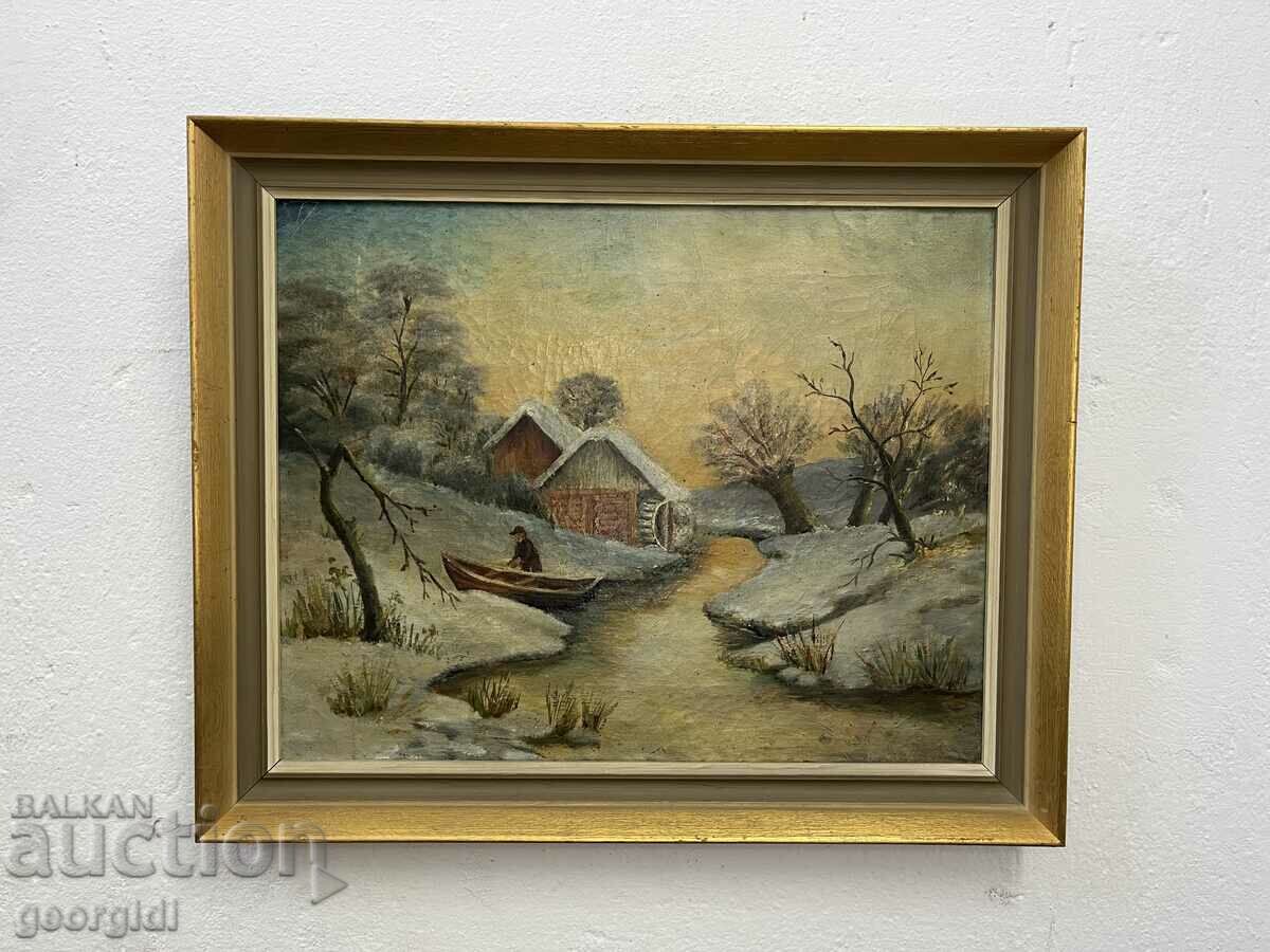 Oil painting - winter landscape. #5965