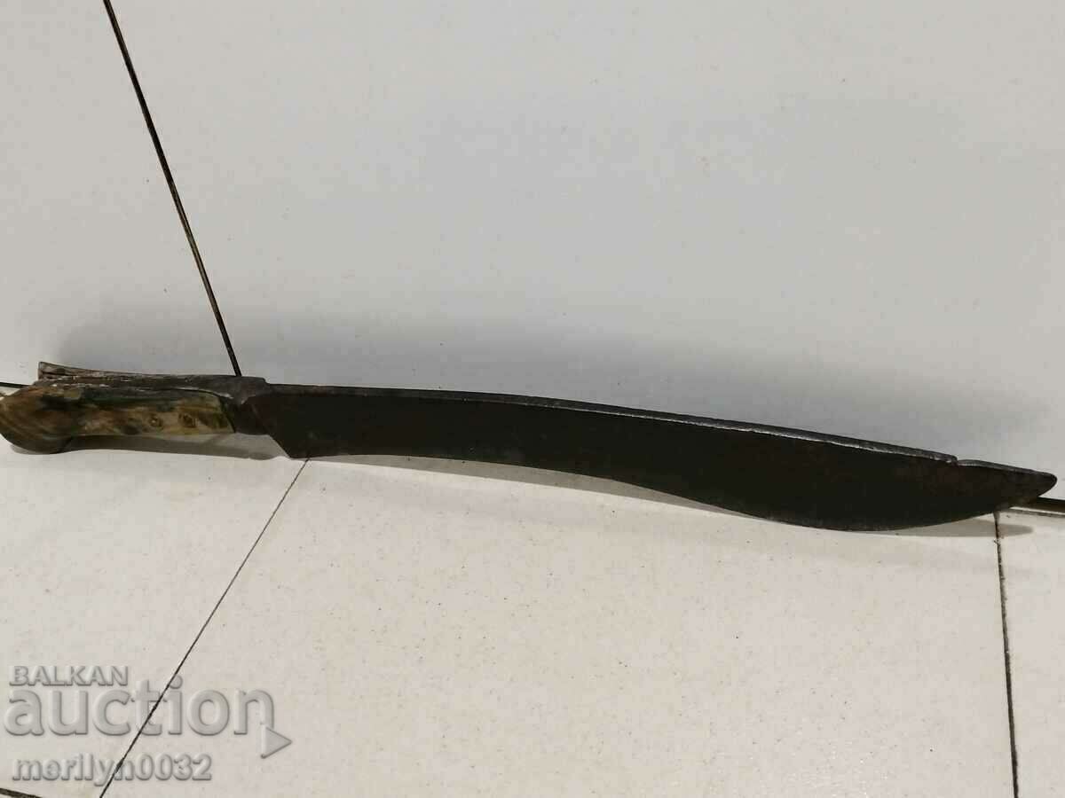 Buffalo knife with charred buffalo horn karakulak 180 years old - 7