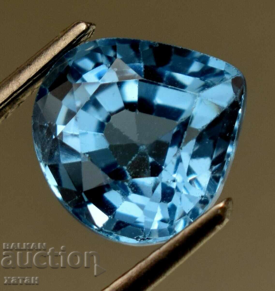 BZC! 5,25 ct. topaz albastru elvețian natural GGIJ cert de 1 lingură!