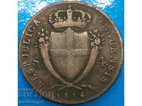 4 soldi 1814 Genoese Republic Italy silver