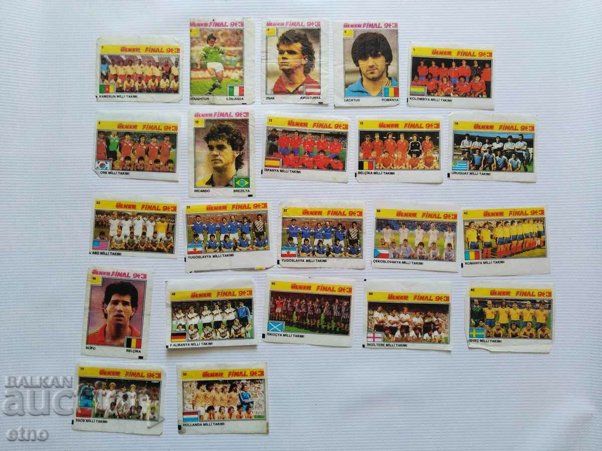 22 pcs. SOCIAL GUM PICTURES-FINAL 90, FOOTBALL