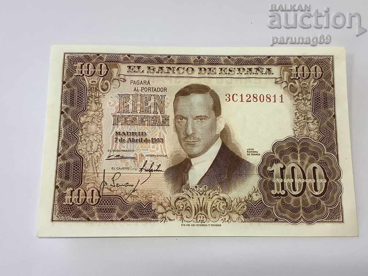 Испания 100 песети 1953 година UNC