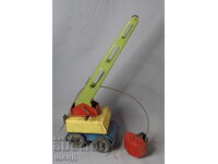 Old Soc. metal toy model crane excavator TPK Metallic