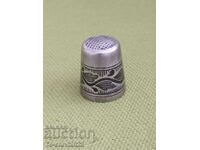 Old Russian silver thimble - niello