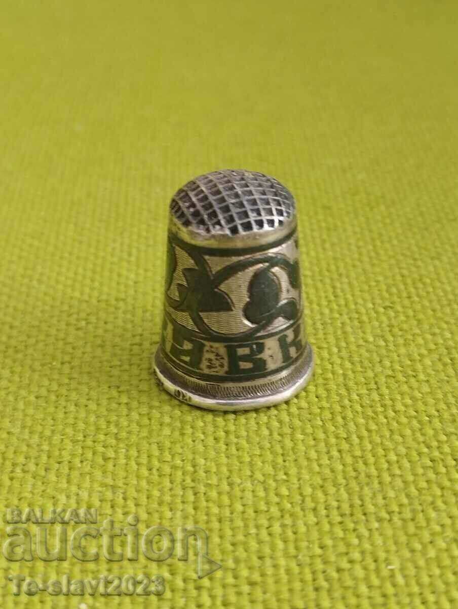 Old Russian / Imperial Russia,,84,, silver thimble - niello