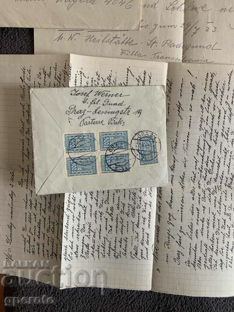 Old traveled envelopes with original letters to Austria - Lot 1 - 6 Old traveled envelopes with original letters to Austria - Lot 1 - 6