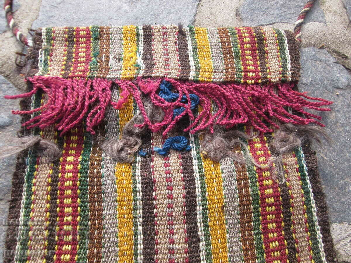 Auction  old Bulgarian revival folk woolen bag bag