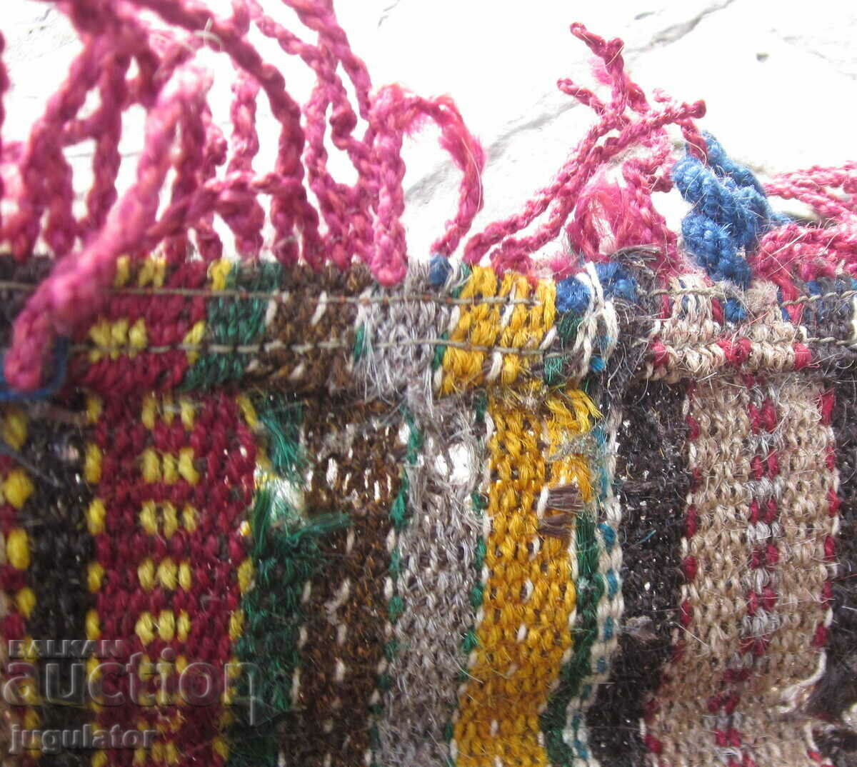 Delivery of old Bulgarian revival folk woolen bag bag