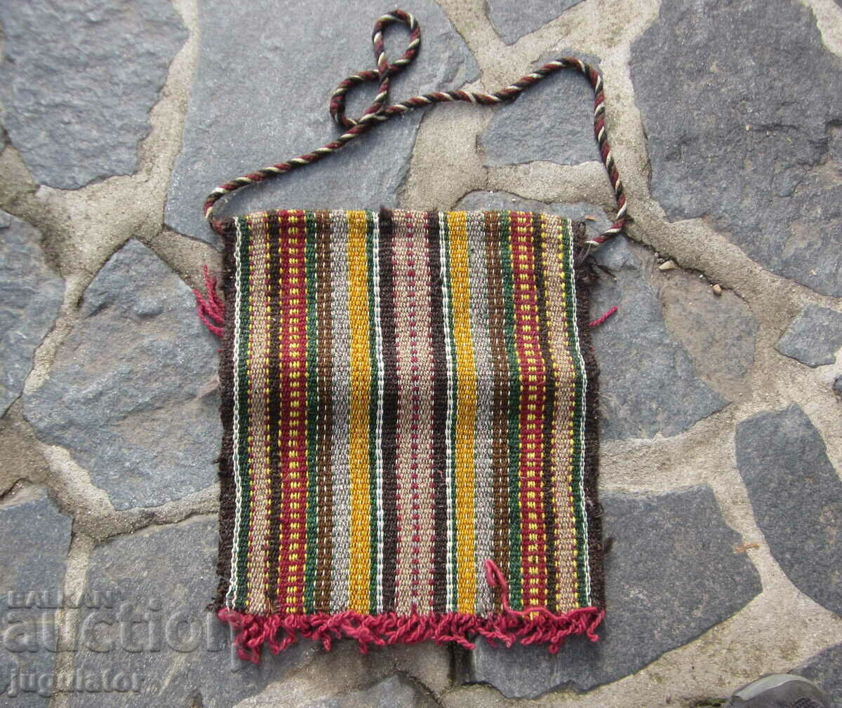 old Bulgarian revival folk woolen bag bag - 5