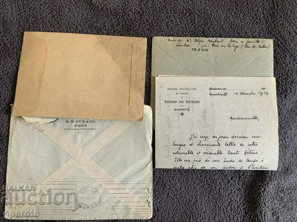 Old traveled envelopes (France+Switzerland)-Lot-2 - 6 Old traveled envelopes (France+Switzerland)-Lot-2 - 6