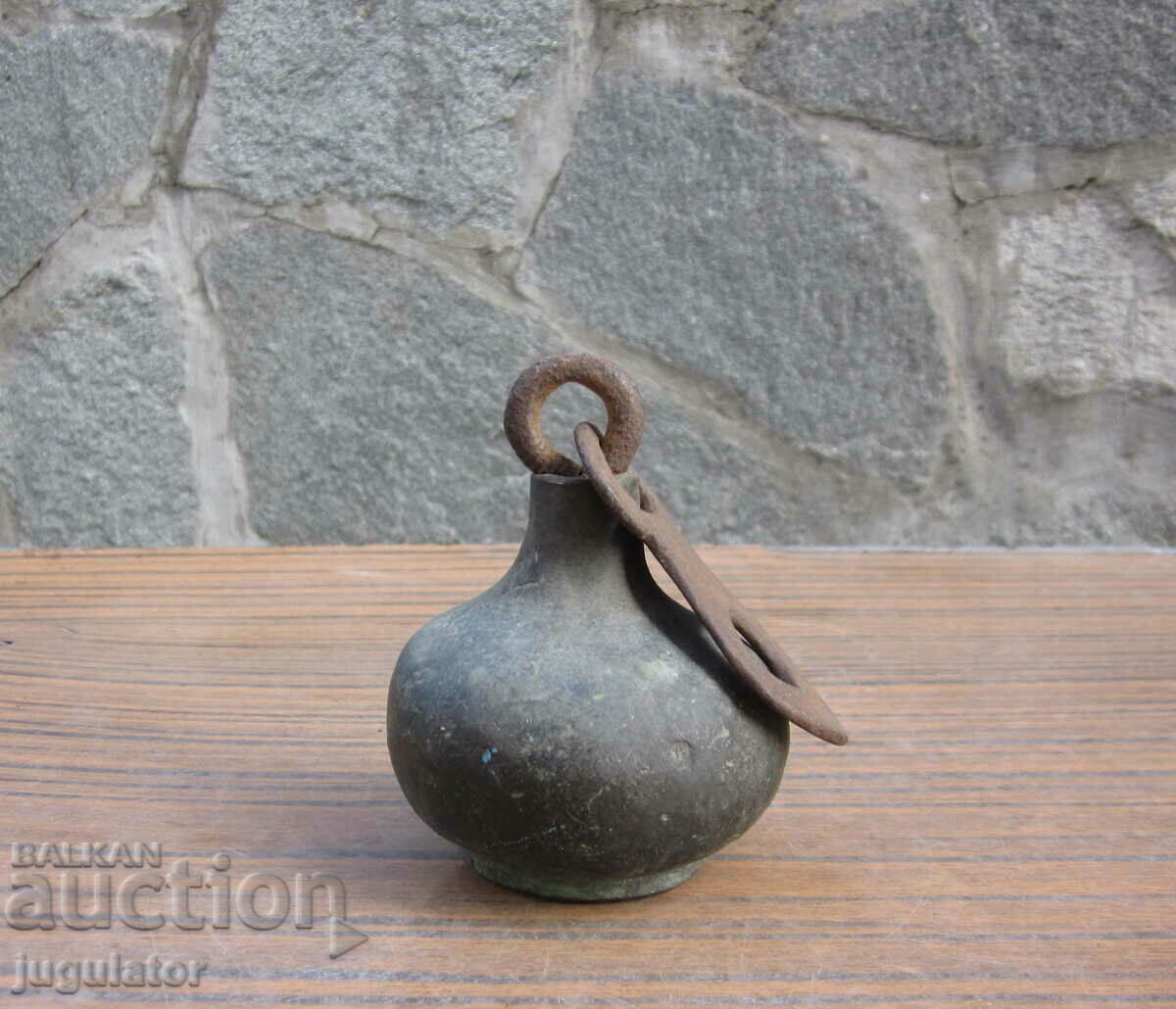 antique bronze mace pear weight for ottoman scale