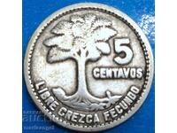 Guatemala 1955 5 cent centavos silver - quite rare