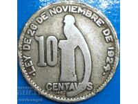 Guatemala 10 centavos 1945 20mm silver