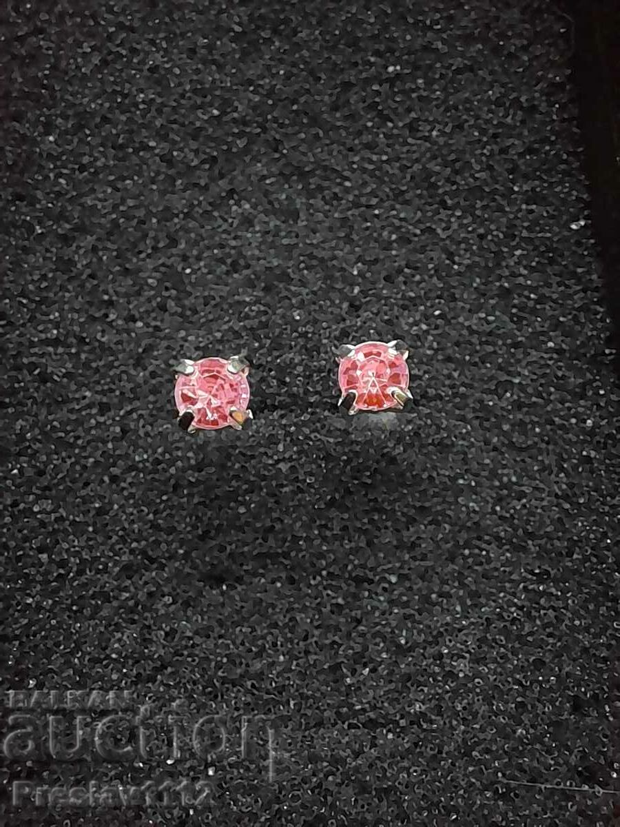 Earrings with Rose Quartz 3.5mm