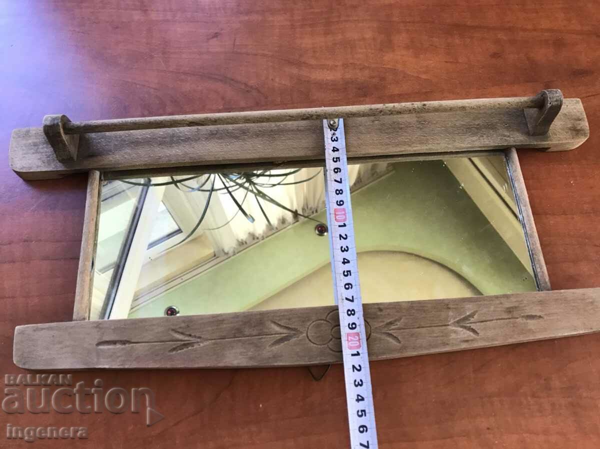 TOWEL RACK MIRROR CARVING WOOD FROM THE EARLY SOC - 6