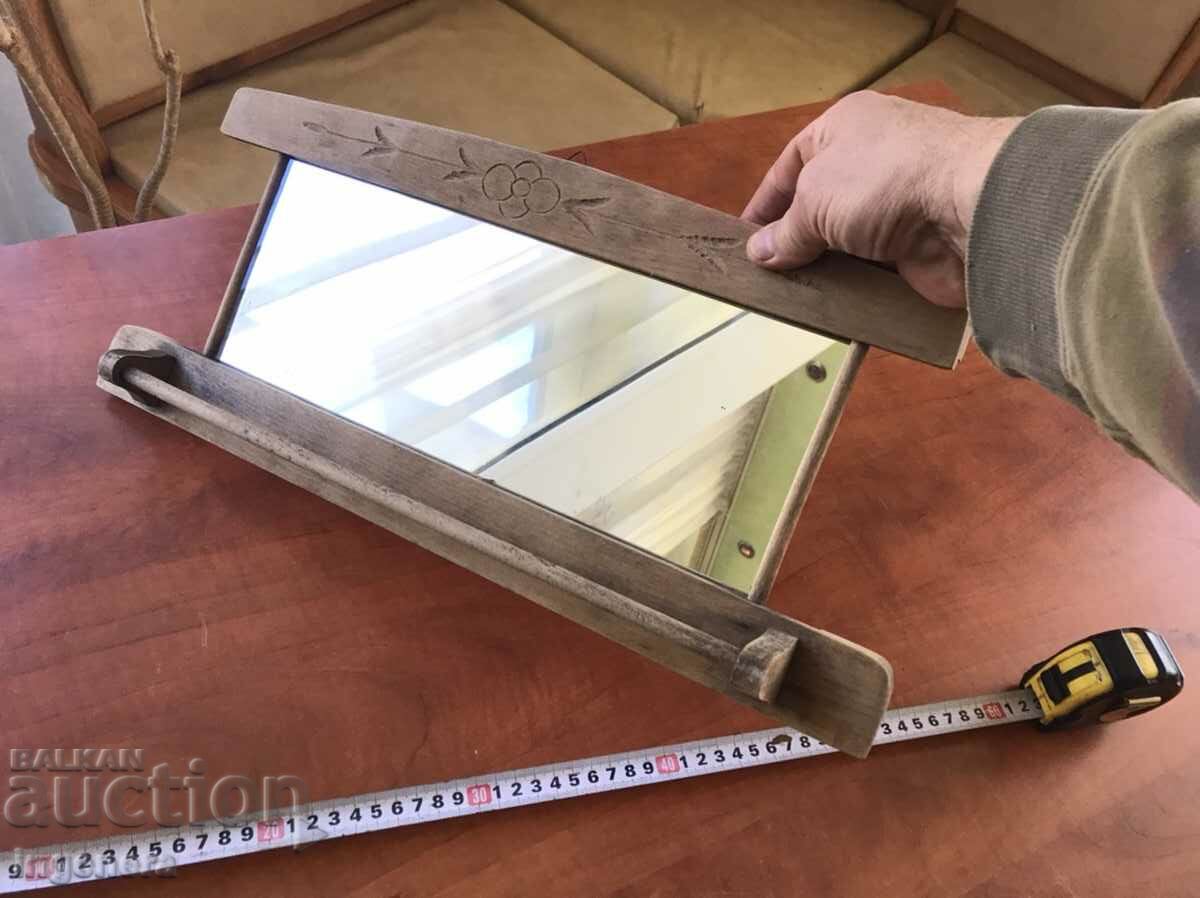 TOWEL RACK MIRROR CARVING WOOD FROM THE EARLY SOC - 7