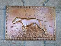 Copper panel hunting dog