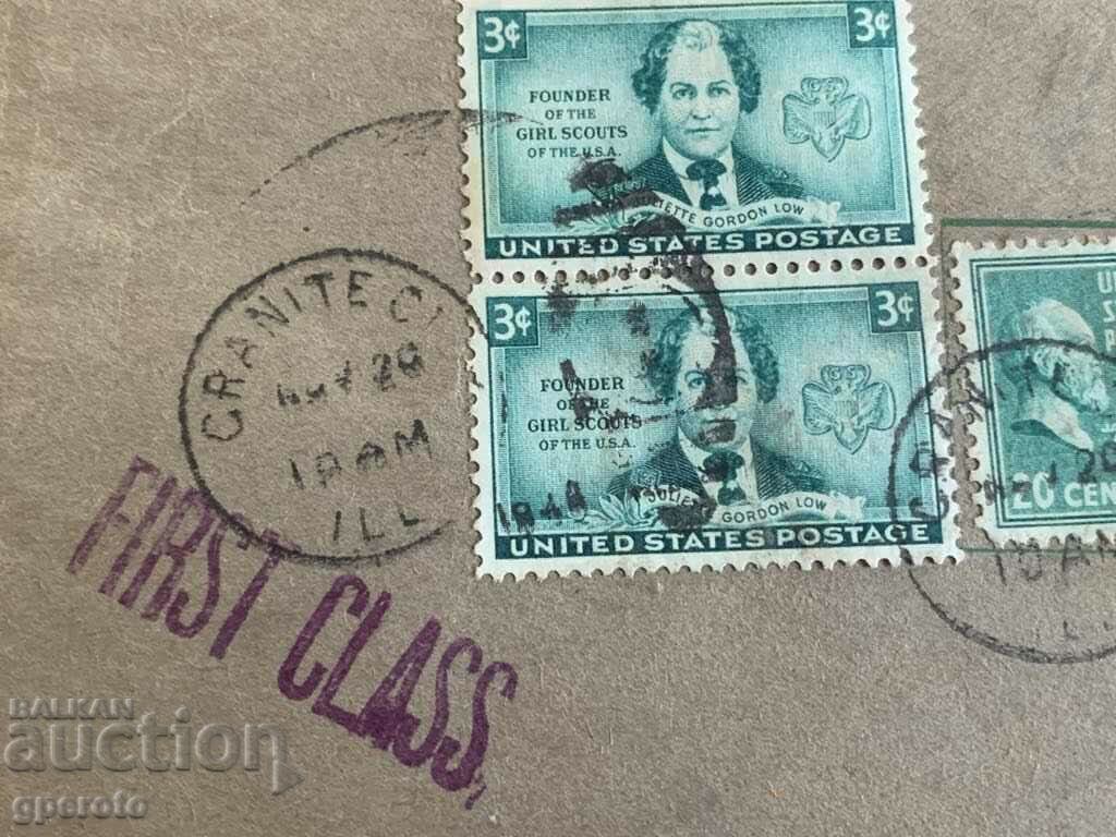 Delivery of Old Traveled Envelope - United States of America Delivery of Old Traveled Envelope - United States of America