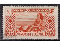 Oceania Franceză-1934-Regular-Tahitian pe plajă, MLH