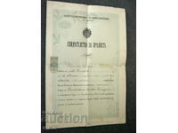 Matriculation certificate Rila Theological School Samokov 1900