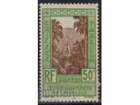 French Oceania-1929-Surcharge-Waterfall,MLH