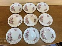 Beautiful porcelain saucers marked || PARAGON (9pcs)