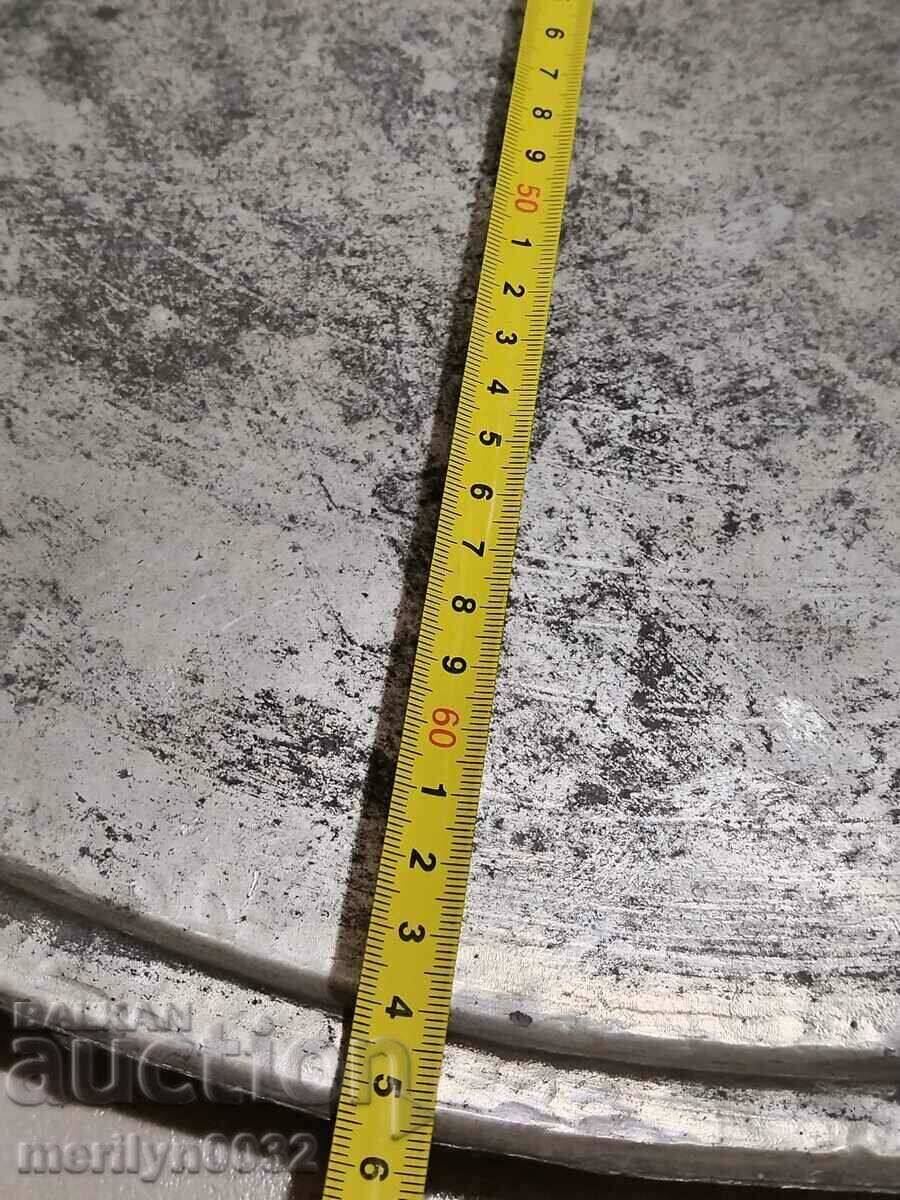 Auction Large Revival Pie Pan Blue Copper Copper Dish Auction Large Revival Pie Pan Blue Copper Copper Dish