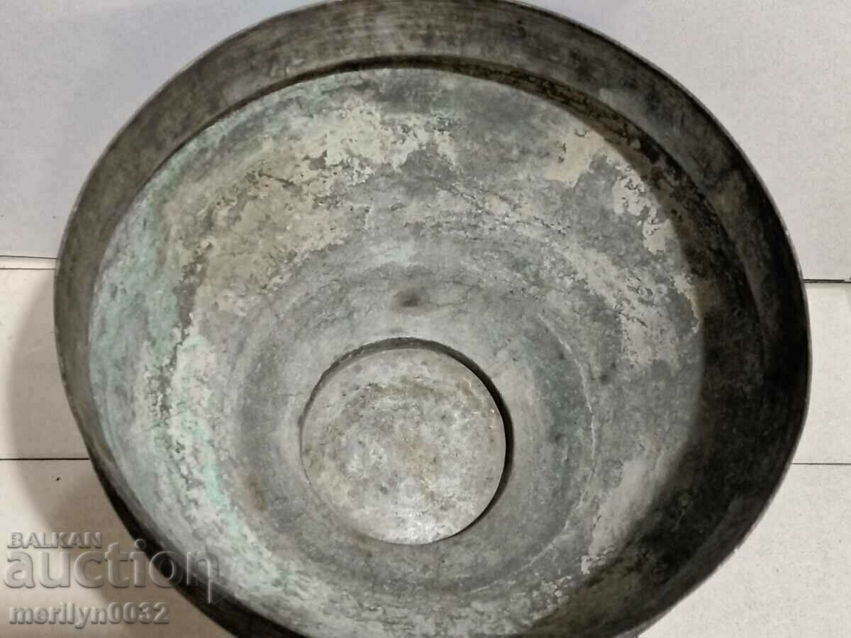 Auction Old font 48/32 cm for water baptism copper cauldron vessel cup Auction Old font 48/32 cm for water baptism copper cauldron vessel cup